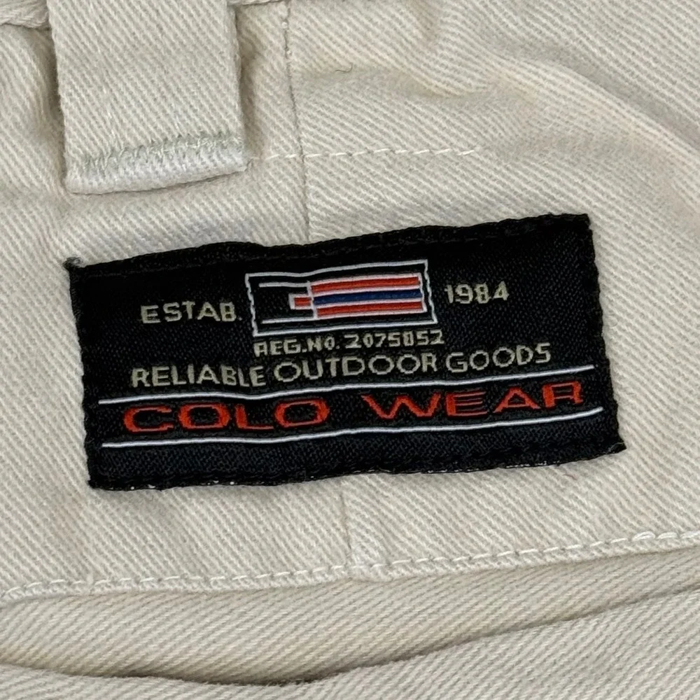 Vintage Colo Wear America Mens Relaxed Fit Khaki Pants Cotton 38x30 Wide Leg